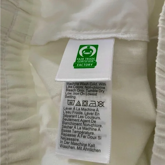 NWT J. Crew Factory White Linen Blend Drawstring Pants Sz 8 - Picture 15 of 16